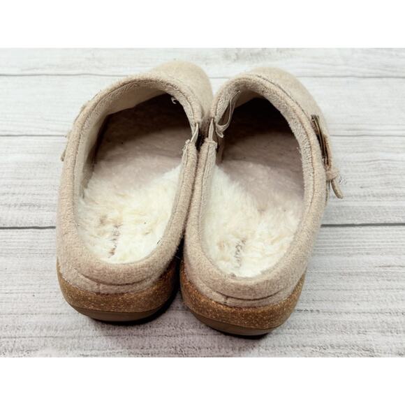 Aetrex Libby Wool Clogs Adjustable Buckle Cork Comfort Lined US 9-9.5 EUR 40 - Picture 3 of 10